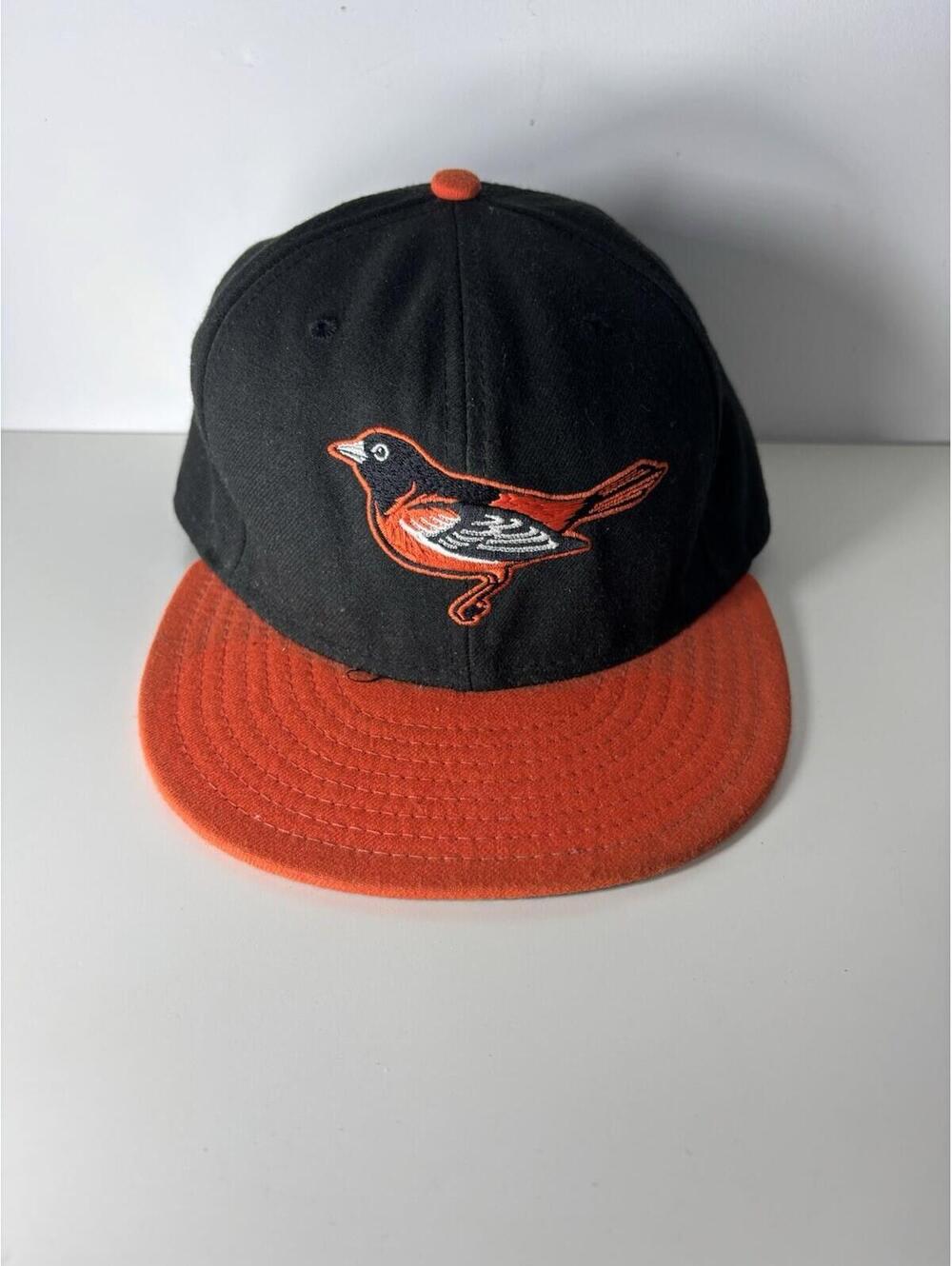 BALTIMORE ORIOLES Large Bird Fitted Hat 7 7/8 New Era Authentic Collection